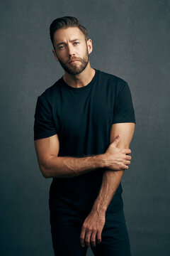 Fit Man In Black T-shirt