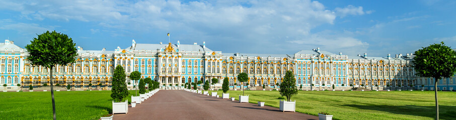 Catherine Palace in St. Petersburg Russia. Amber Room Tsarskoe Selo museum.