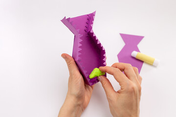 handmade craft for kids, vase for flowers from paper