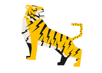 シンプルなデザインの虎のベクター イラスト