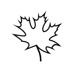 Autumn maple leaf line icon in black. Canadian autumn leaf illustration. Hand drawn sketch style. Isolated sign. Trendy flat style for app, graphic design, infographic, web site, ui, ux. Vector EPS 10