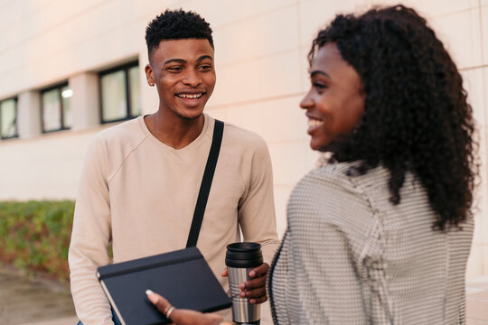 Young professionals talking