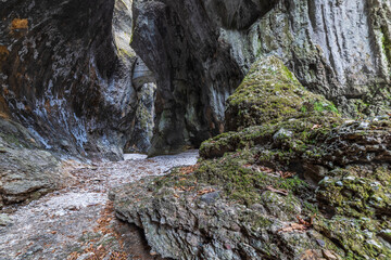 Environment of the gorges carved into the rock.