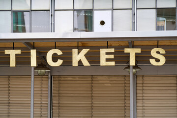 Naklejka premium Closed ticket office of music hall, Zurich, Switzerland.