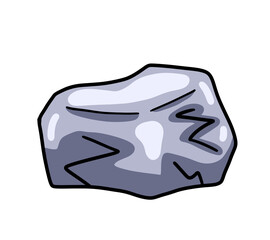 Stylized Cartoon Big Grey Rock