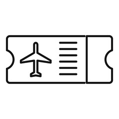 Plane board ticket icon, outline style