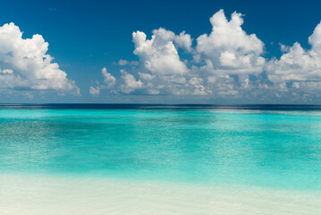 View over a lagoon in the Maldives.