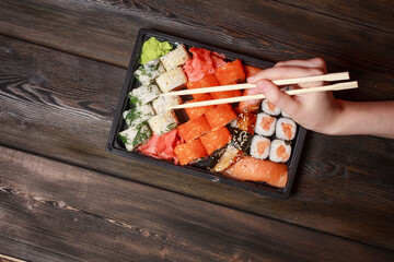 sushi chopsticks meal restaurants japanese food snack