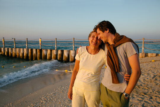 An adult son with his mother