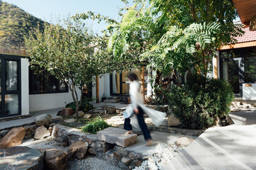 Asian woman outdoors