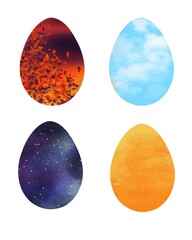 set of easter eggs