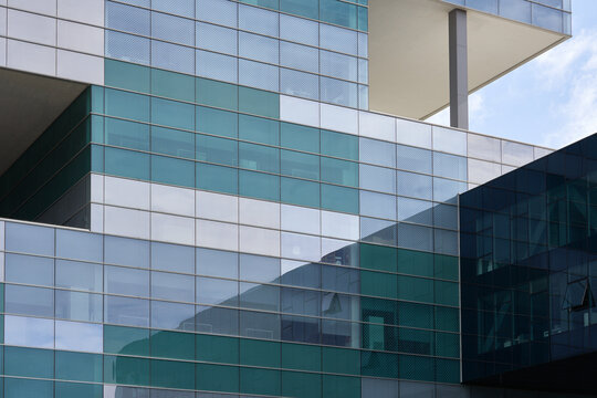 Modern glass office building.