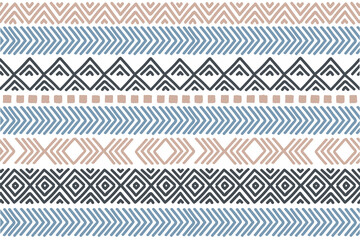 Ethnic vector seamless pattern. Tribal geometric background, boho motif, maya, aztec ornament illustration. rug textile print texture