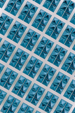 Abstract not geometrical pyramids in blue