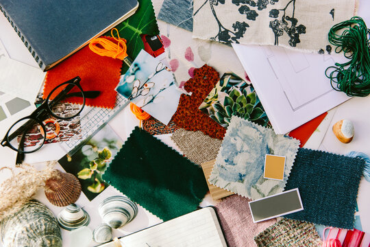 Colour inspiration on a messy desk