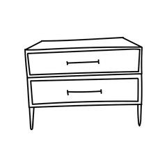  chest of drawers contour doodle on the white background