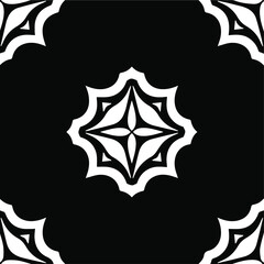 Geometric vector pattern with triangular elements. Seamless abstract ornament for wallpapers and backgrounds. Black and white patterns.