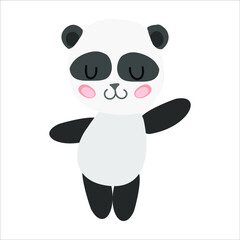 little panda on the white background