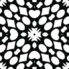 Geometric vector pattern with triangular elements. Seamless abstract ornament for wallpapers and backgrounds. Black and white patterns.