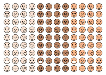 顔の表情のアイコンイラストセット