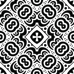 Geometric vector pattern with triangular elements. Seamless abstract ornament for wallpapers and backgrounds. Black and white patterns.