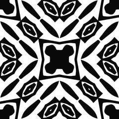 Geometric vector pattern with triangular elements. Seamless abstract ornament for wallpapers and backgrounds. Black and white patterns.
