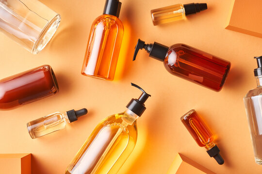 Bottles of various bath products