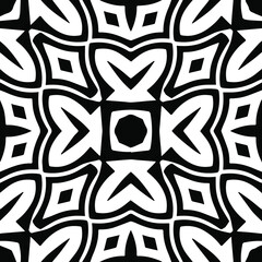Geometric vector pattern with triangular elements. Seamless abstract ornament for wallpapers and backgrounds. Black and white patterns.