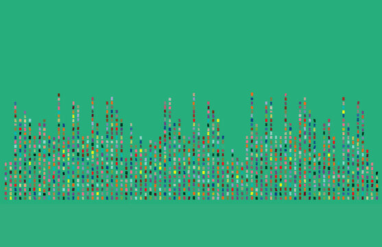 Grunge Sound Wave Pattern on Jade Green