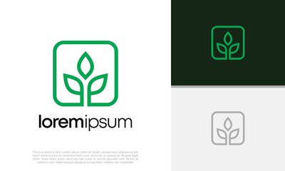 Abstract round garden plant natural line symbol.  