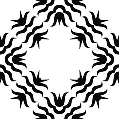 Geometric vector pattern with triangular elements. Seamless abstract ornament for wallpapers and backgrounds. Black and white patterns.