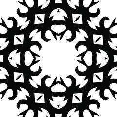 Geometric vector pattern with triangular elements. Seamless abstract ornament for wallpapers and backgrounds. Black and white patterns.