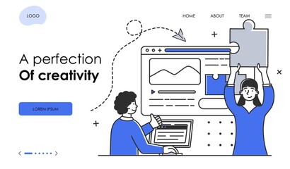 Woman helps programmer to find solution in coding