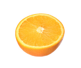 Half of fresh ripe orange isolated on white