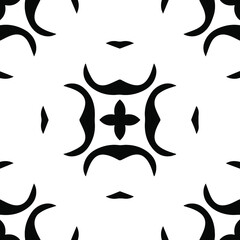 Geometric vector pattern with triangular elements. Seamless abstract ornament for wallpapers and backgrounds. Black and white patterns.