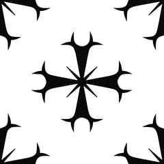 Geometric vector pattern with triangular elements. Seamless abstract ornament for wallpapers and backgrounds. Black and white patterns.