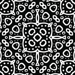 Geometric vector pattern with triangular elements. Seamless abstract ornament for wallpapers and backgrounds. Black and white patterns.