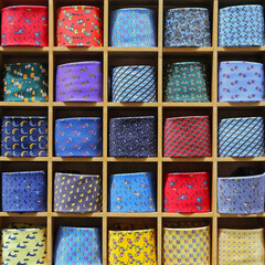 Silk Neckties in Shelf