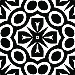  Geometric vector pattern with triangular elements. Seamless abstract ornament for wallpapers and backgrounds. Black and white patterns.