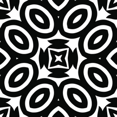  Geometric vector pattern with triangular elements. Seamless abstract ornament for wallpapers and backgrounds. Black and white patterns.