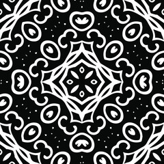  Geometric vector pattern with triangular elements. Seamless abstract ornament for wallpapers and backgrounds. Black and white patterns.
