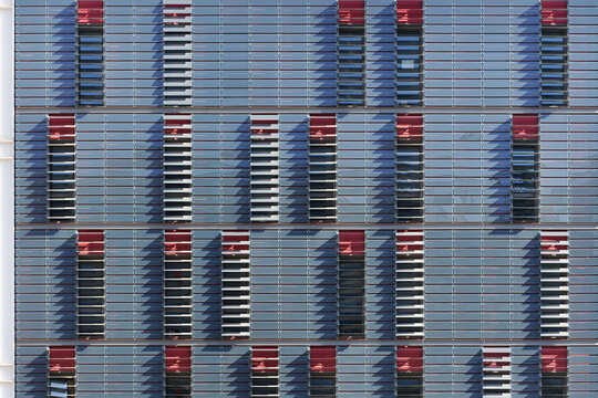 Building facade in sunlight.