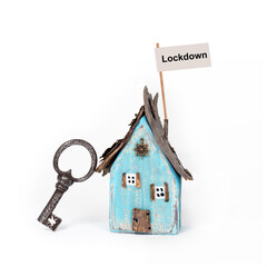 blaues Haus mit Schlüssel - Lockdown