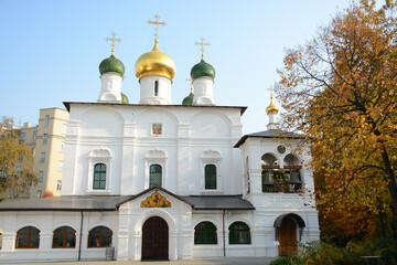 MOSCOW, RUSSIA - 18 OCTOBER, 2018: Beautiful view of Sretensky Monastery