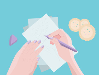 Hands that draw a sketch