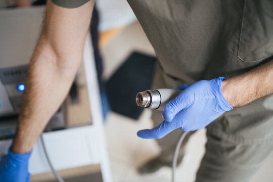 Doctor with special equipment in the hospital