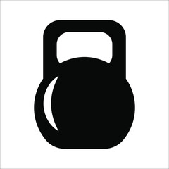 Kettlebell icon. Sport and fitness symbol on white background. color editable