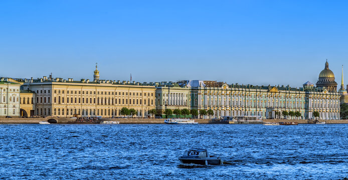 Cruise on the Neva river of St. Petersburg Russia