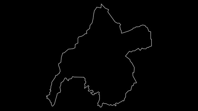 Western Kenya Province Map Outline Animation