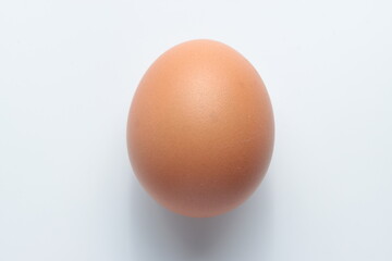 close up view of chicken egg isolated in white background